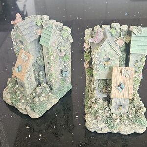Decorative Birdhouse Bookends